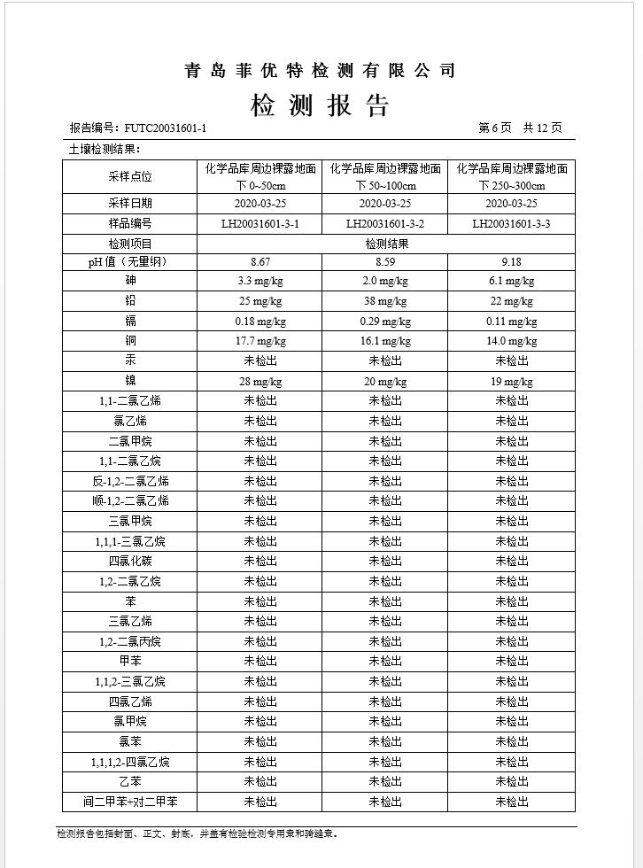 青岛罗美银河集团新材料制造有限公司土壤监测报告(2020年度)(图7)